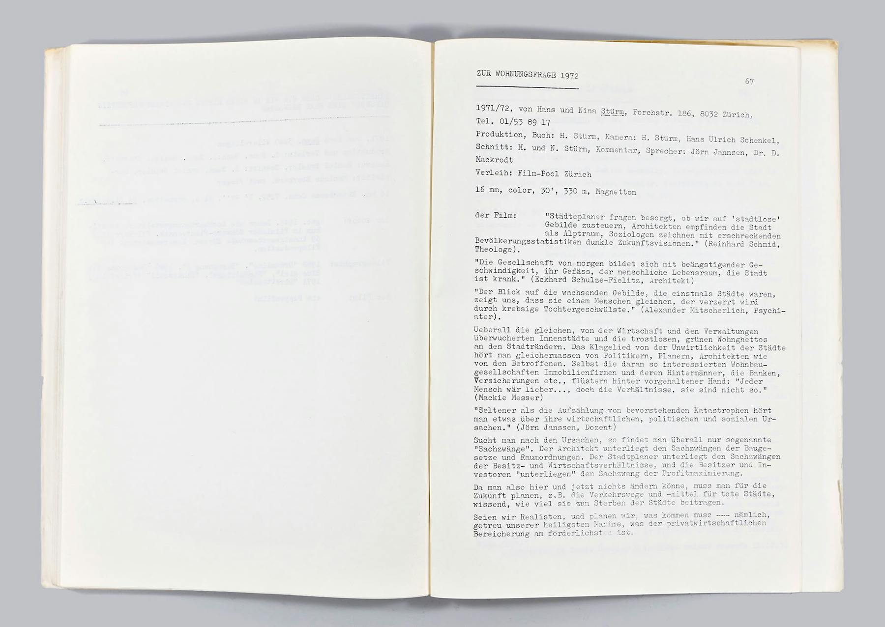 Bild 1 von Zur Wohnungsfrage 1972